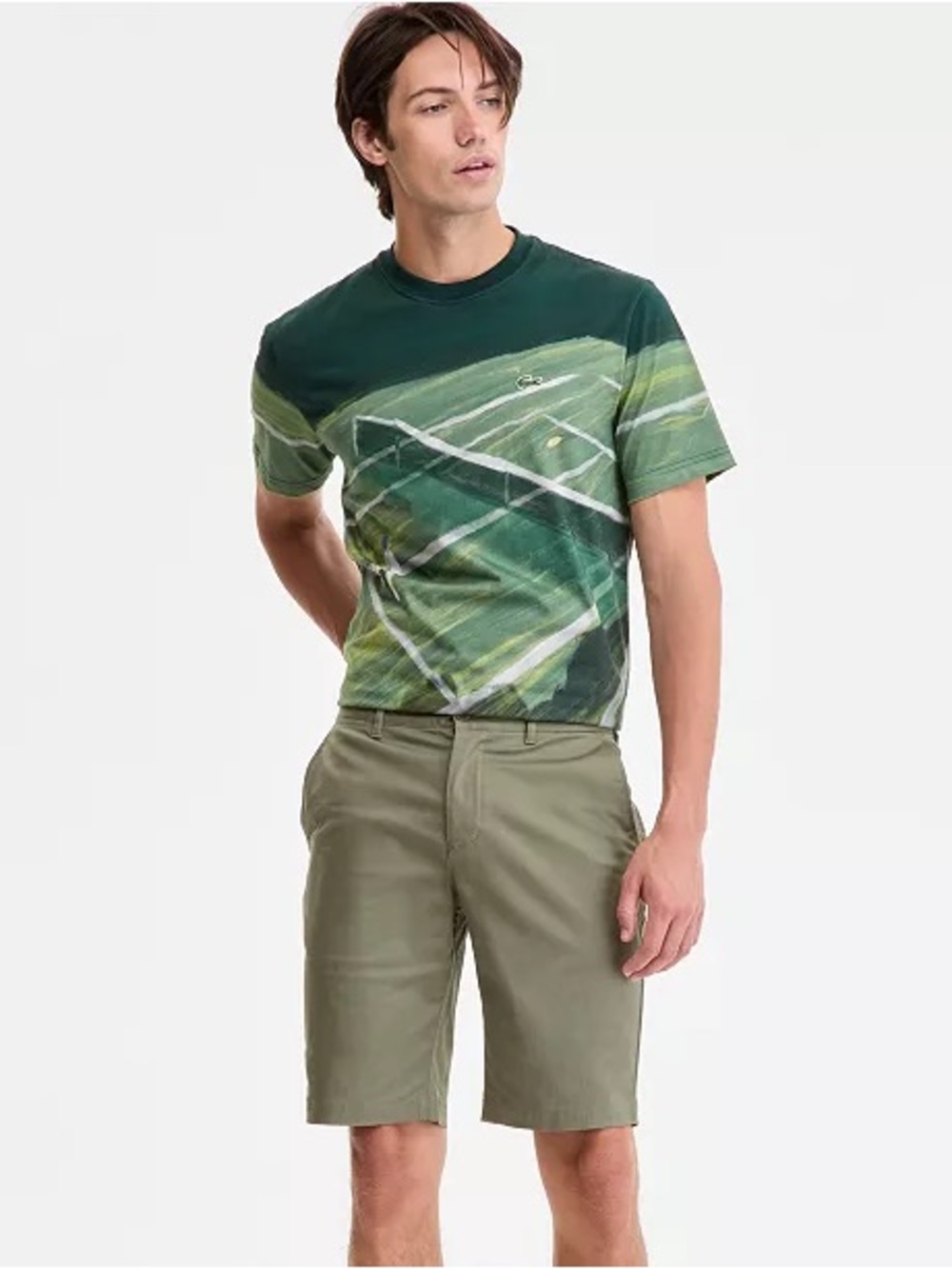 NWT LACOSTE Men's Tennis Court Graphic T-Shirt - Picture 3 of 7